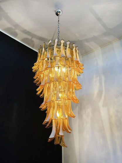 Murano Glass Chandelier – 83 petals – Caramel