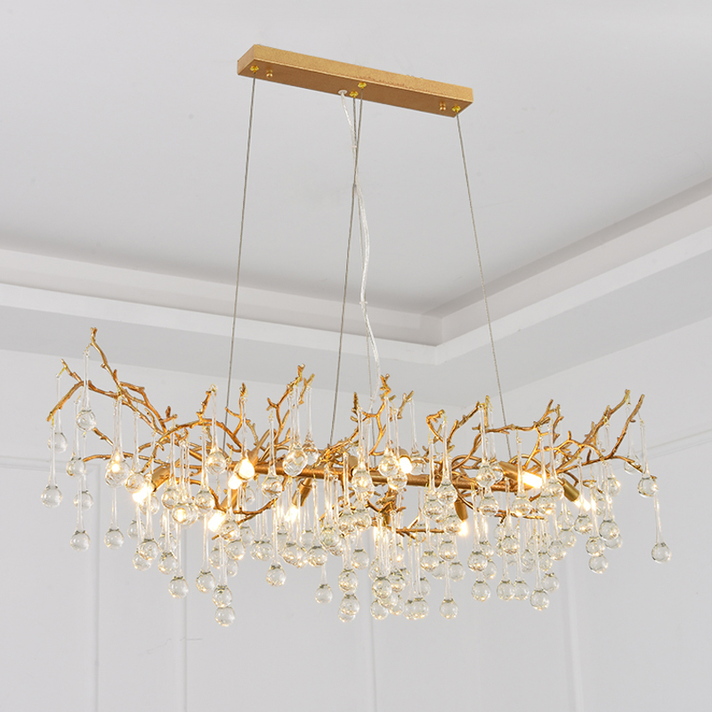 Iris Raindrop Clear Crystal Branch Chandelier - Richardrider
