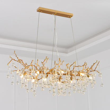 Iris Raindrop Clear Crystal Branch Chandelier - Richardrider