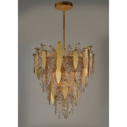 Sylva Champagne Gold Crystal Leaf Chandelier 24'' 33''D - Richardrider