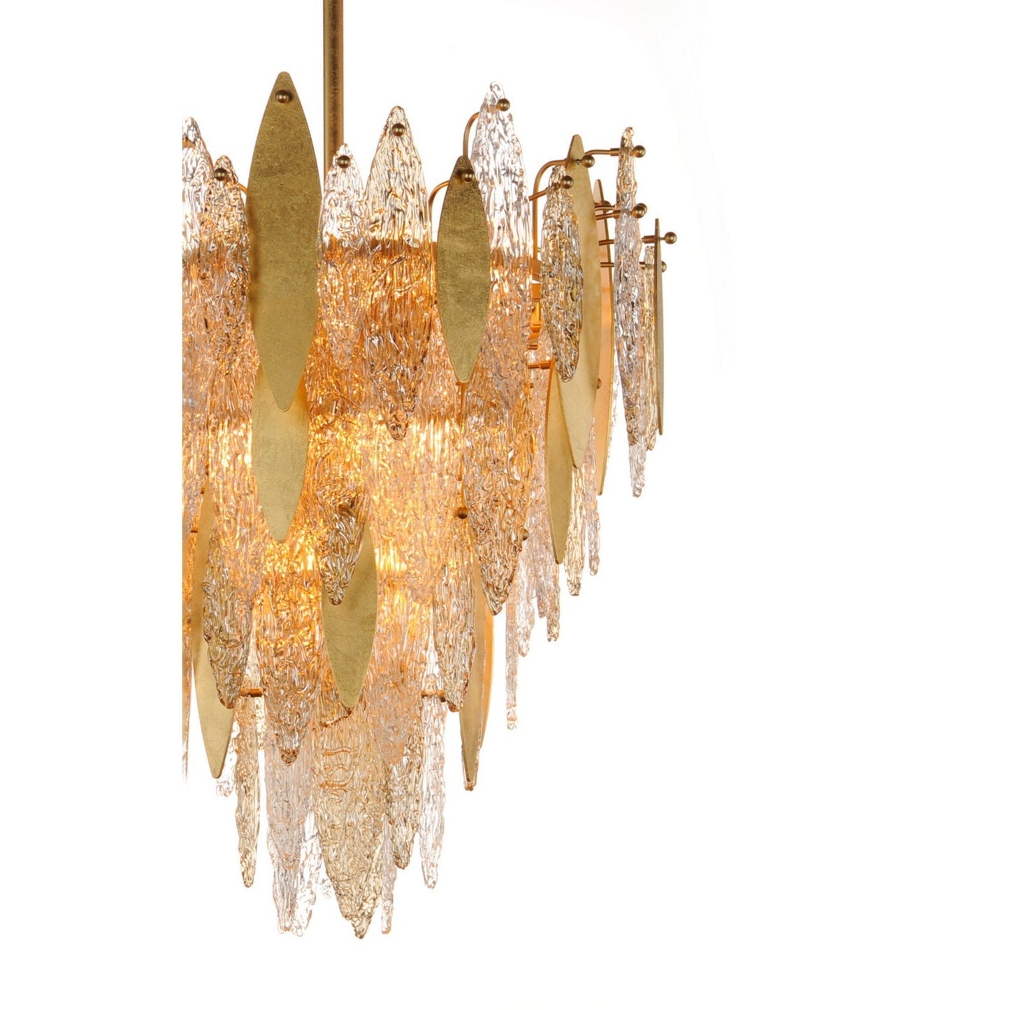 Sylva Champagne Gold Crystal Leaf Chandelier 24'' 33''D - Richardrider
