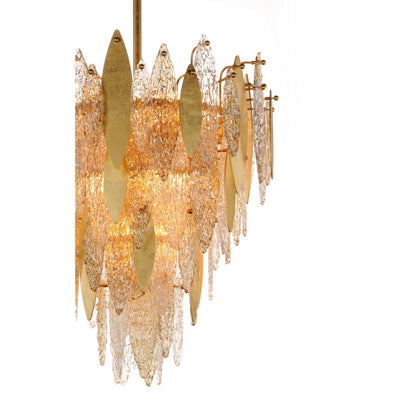 Sylva Champagne Gold Crystal Leaf Chandelier 24'' 33''D - Richardrider