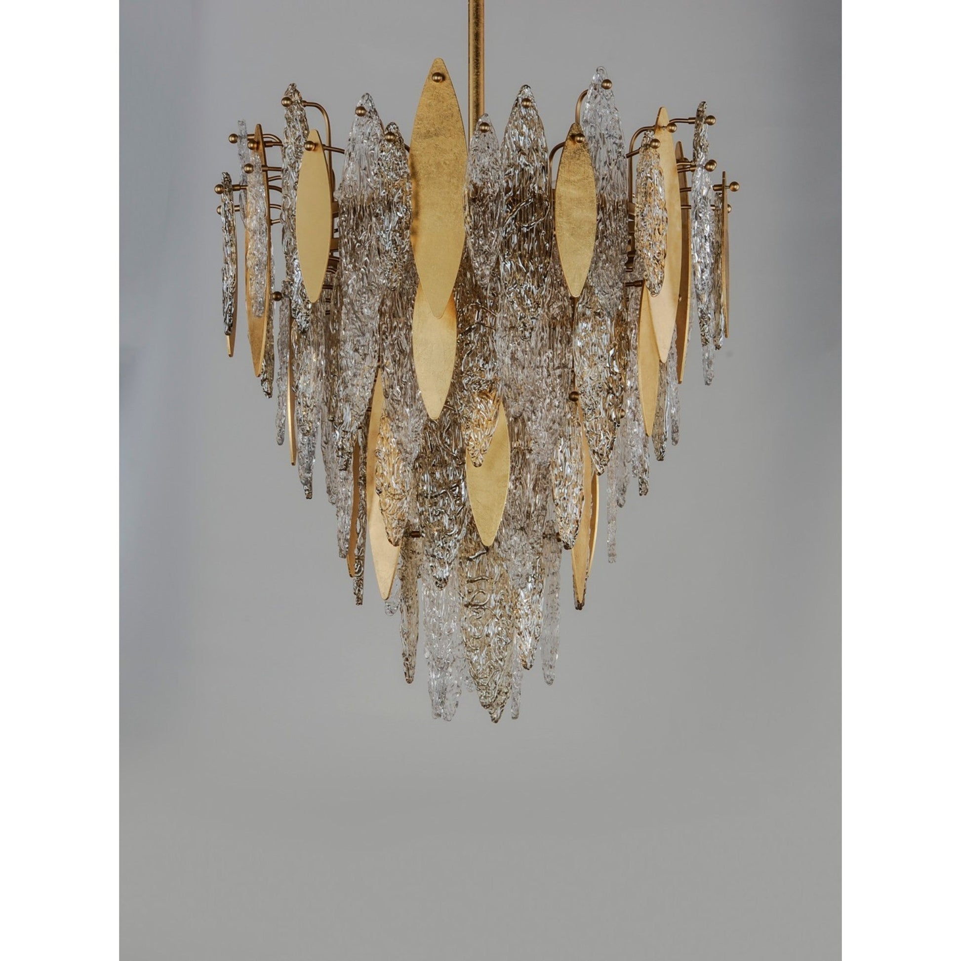 Sylva Champagne Gold Crystal Leaf Chandelier 24'' 33''D - Richardrider
