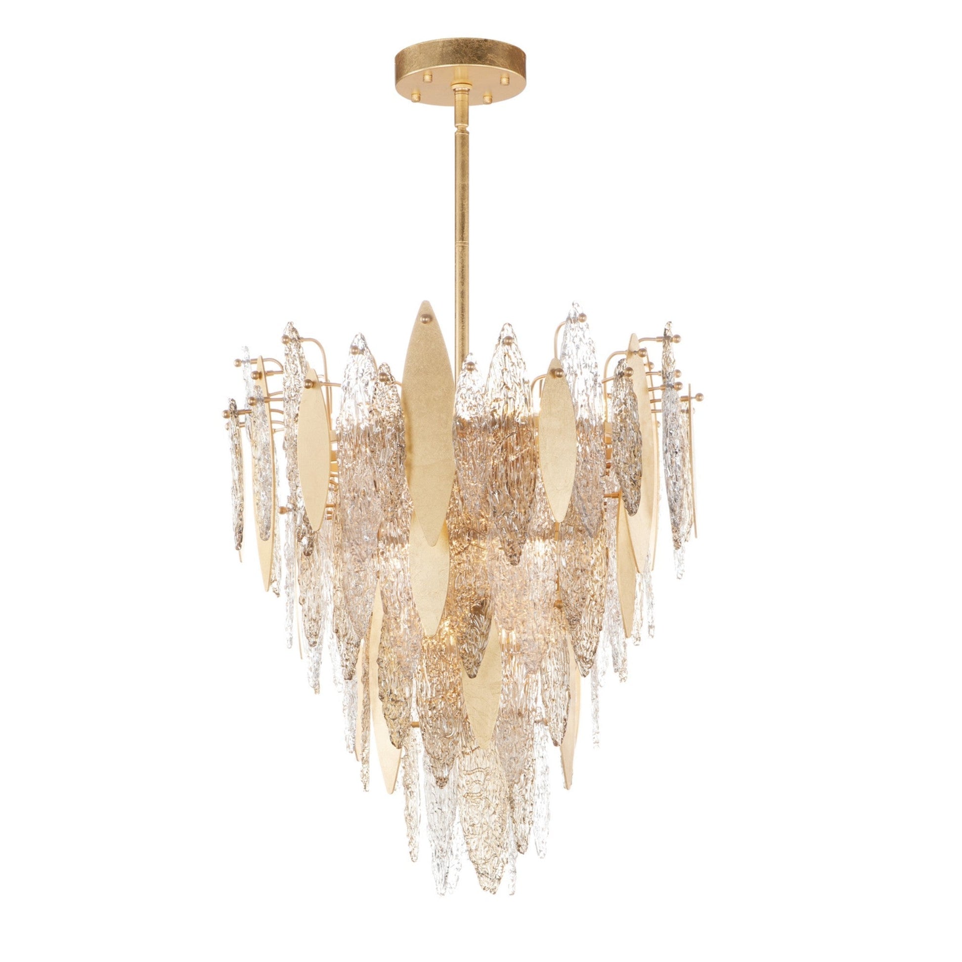 Sylva Champagne Gold Crystal Leaf Chandelier 24'' 33''D - Richardrider