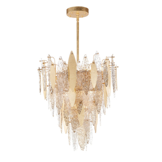 Sylva Champagne Gold Crystal Leaf Chandelier 24'' 33''D - Richardrider