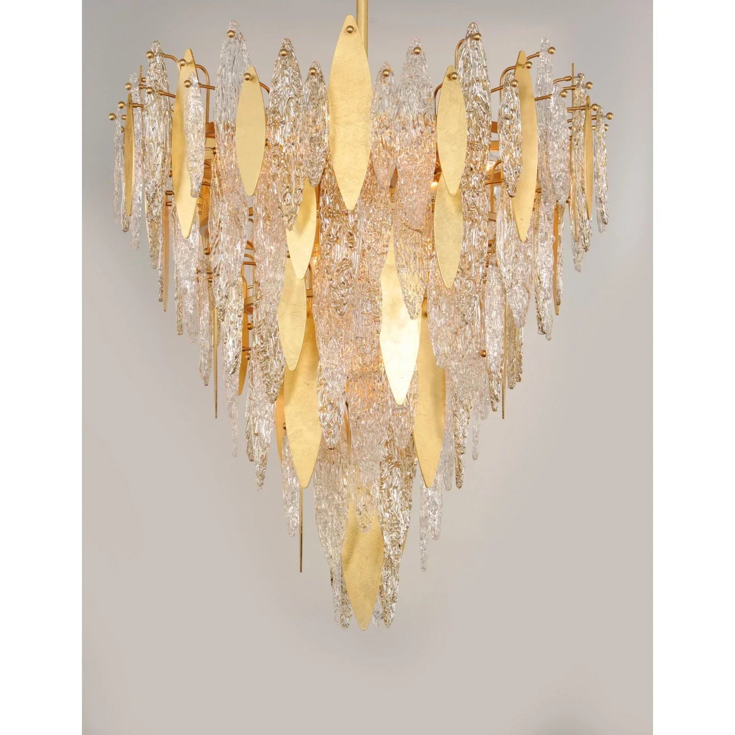 Sylva Champagne Gold Crystal Leaf Chandelier 24'' 33''D - Richardrider