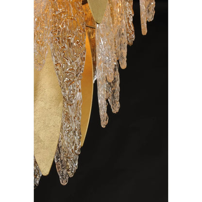 Sylva Champagne Gold Crystal Leaf Chandelier 24'' 33''D - Richardrider