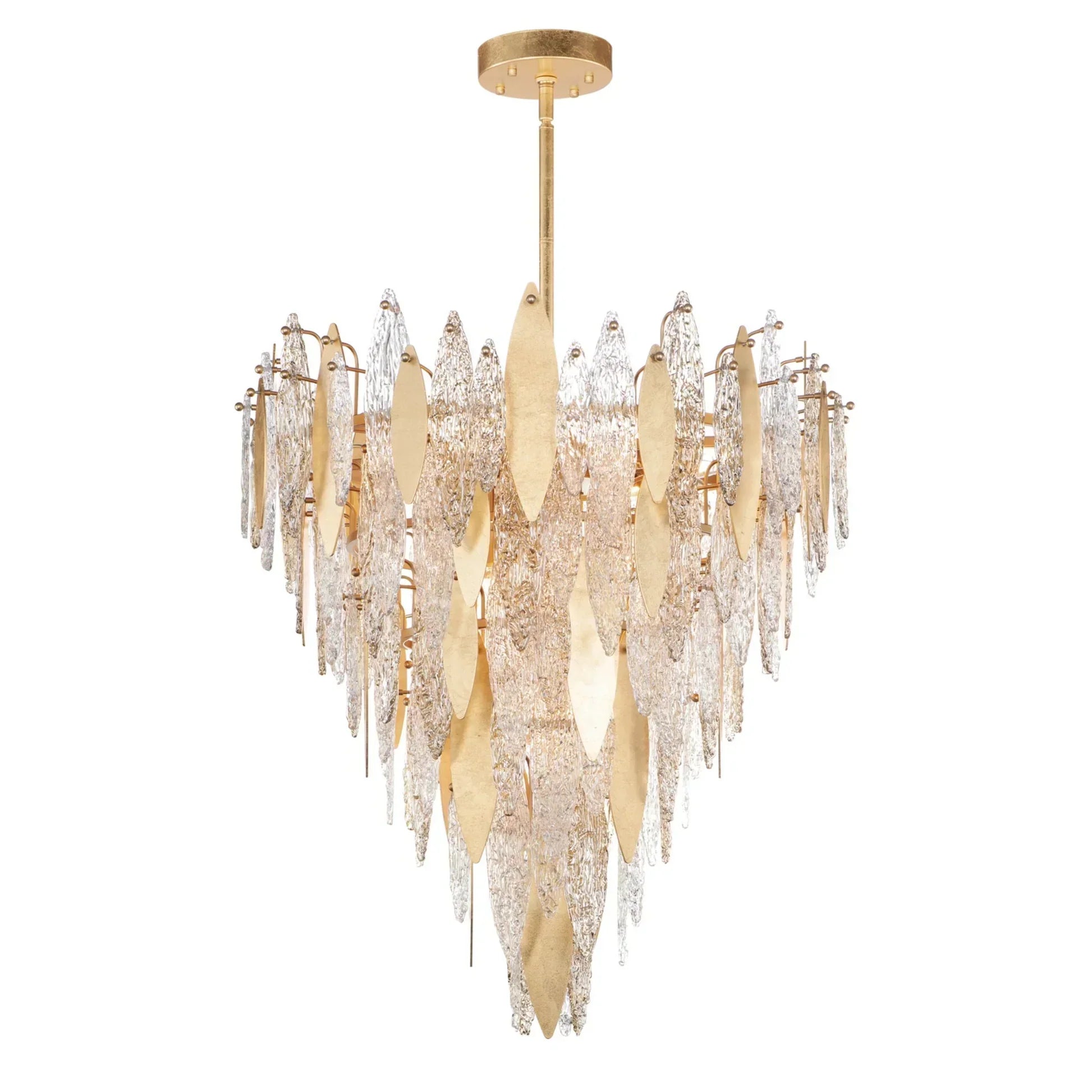 Sylva Champagne Gold Crystal Leaf Chandelier 24'' 33''D - Richardrider