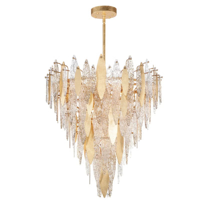 Sylva Champagne Gold Crystal Leaf Chandelier 24'' 33''D - Richardrider