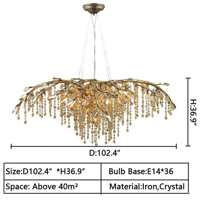 New Luxury Branch Crystal Pendant Chandelier Designer Creative Art Dining Room/Living Room Light Fixture - Richardrider