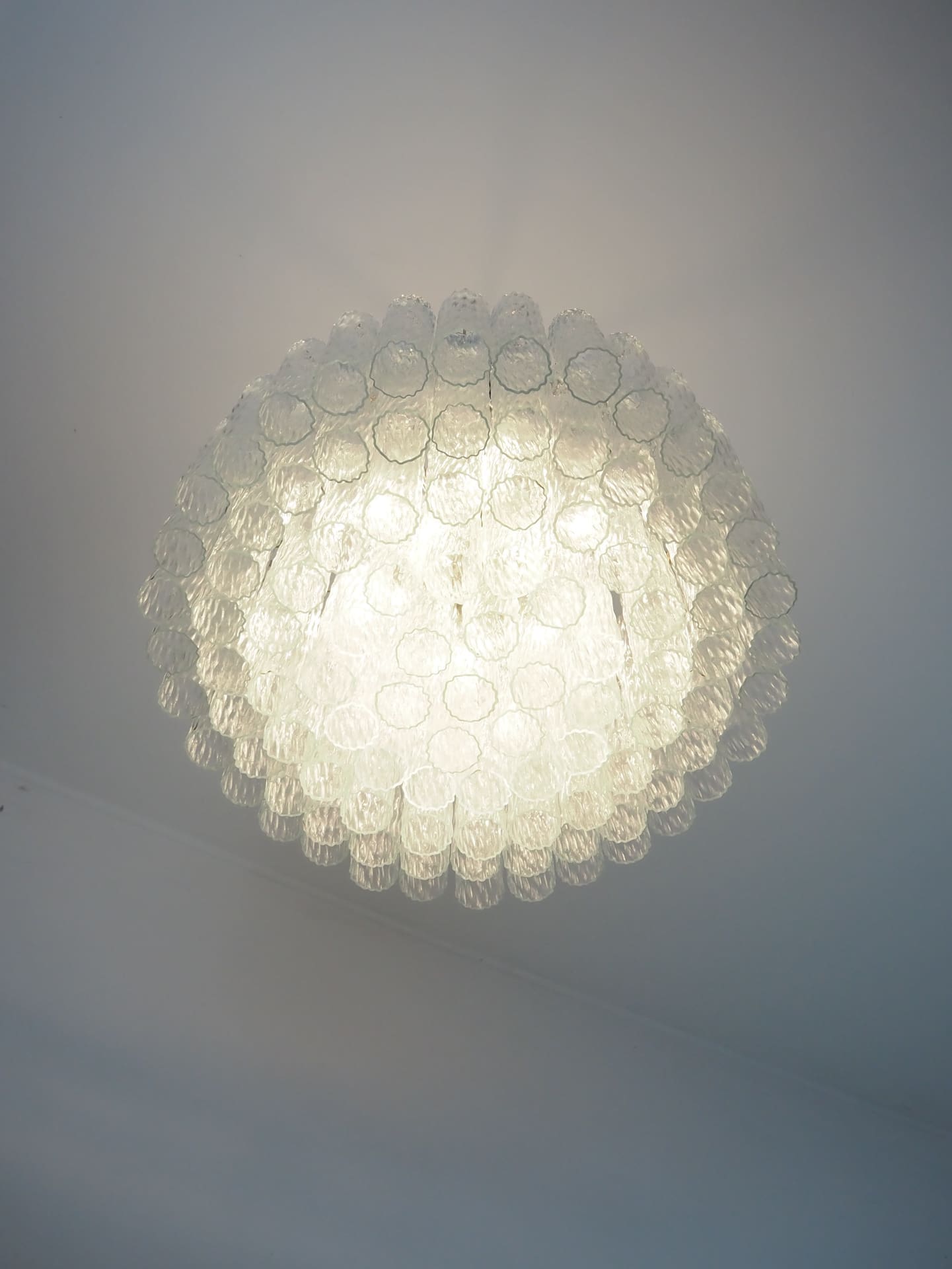 Murano Glass Chandelier – 101 Tuber – Textured – Transparent
