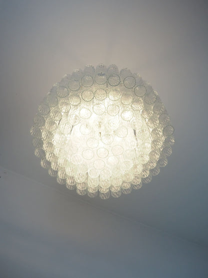 Murano Glass Chandelier – 101 Tuber – Textured – Transparent