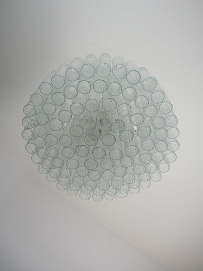 Murano Glass Chandelier – 101 Tuber – Textured – Transparent