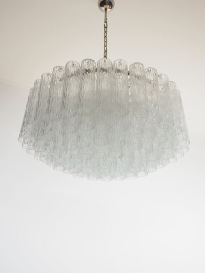 Murano Glass Chandelier – 101 Tuber – Textured – Transparent