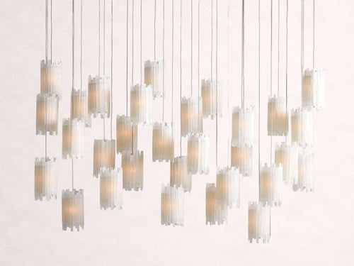Gianna Rectangular Selenite Stone Chandelier 15 LIGHT 20 LIGHT