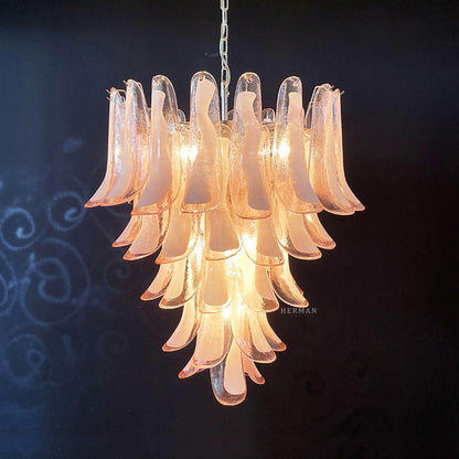Murano Glass Chandelier – 52 petals – Pink