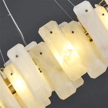 Alabaster Flake Round Chandelier 20" 23" 31" 39''D - Richardrider