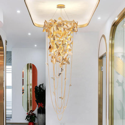 Della Modern Gold Leaf Staircase Chandelier - Richardrider
