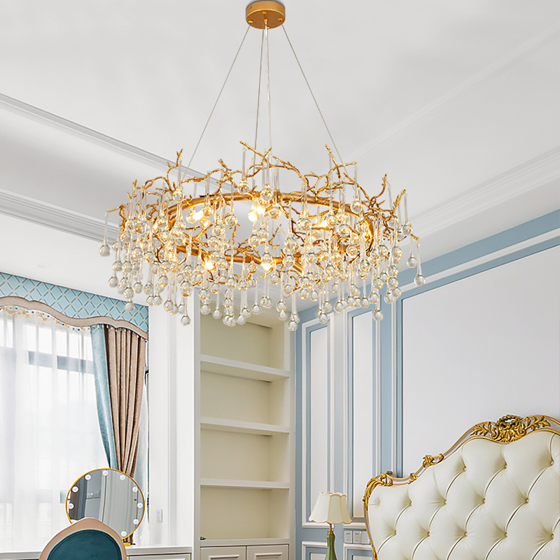 Iris Raindrop Clear Crystal Ring Branch Chandelier - Richardrider