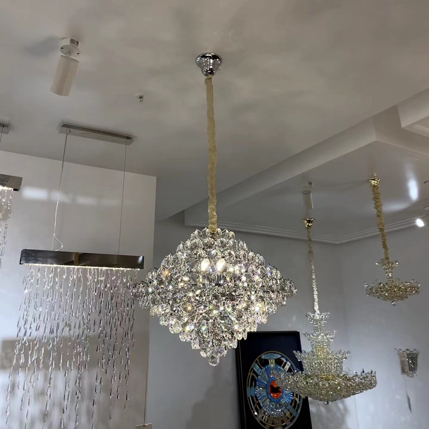 Aesthetic Luxury Conical Crystal Chandelier for Living/Dinning Room/Foyer/Hallway/Staircase