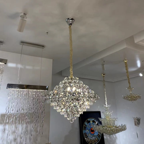 Aesthetic Luxury Conical Crystal Chandelier for Living/Dinning Room/Foyer/Hallway/Staircase