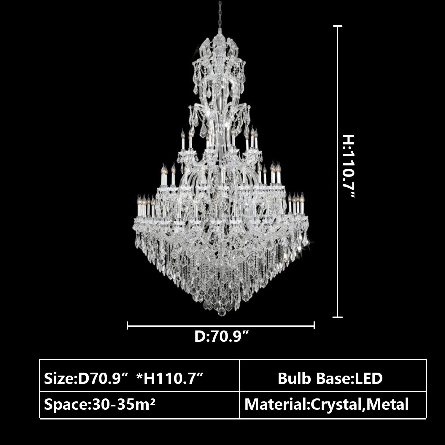 Oversized Luxury Traditional Gold/Chrome Candle Branch Crystal Chandelier for 2-story/Duplex Buildings - Richardrider