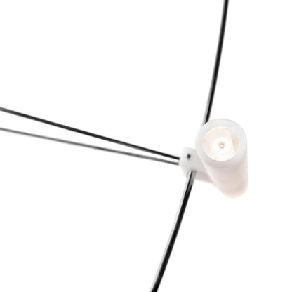 Oreilume Chandelier Electrolytic Polished Stainless Steel Frame. Poly Carbonate Shades & Suspension Bracket 26.7"D