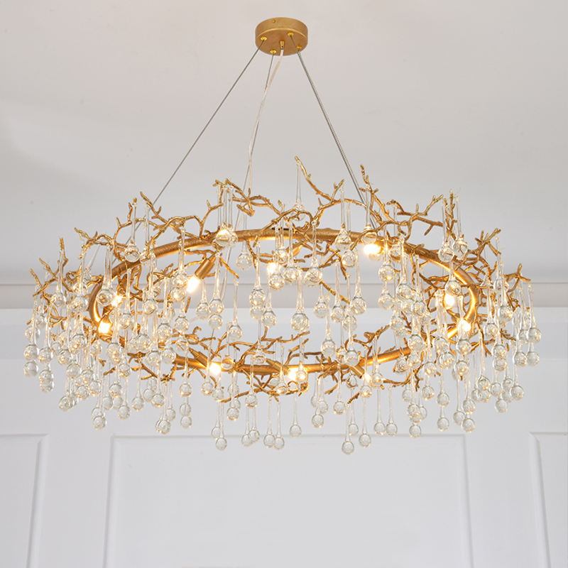 Iris Raindrop Clear Crystal Ring Branch Chandelier - Richardrider