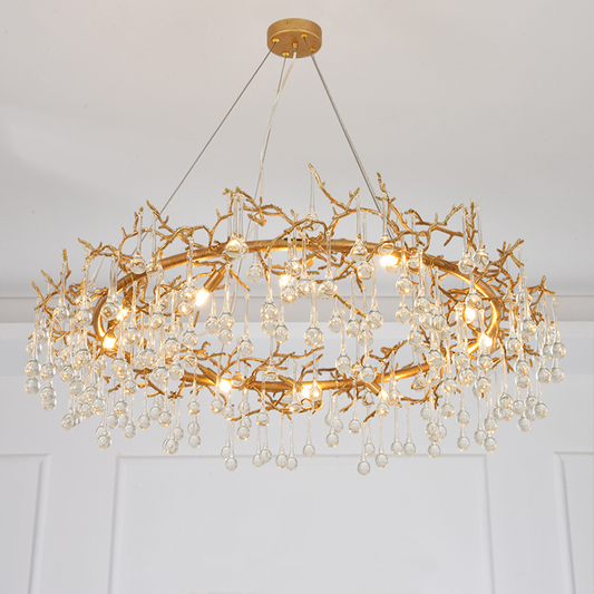 Iris Raindrop Clear Crystal Ring Branch Chandelier - Richardrider