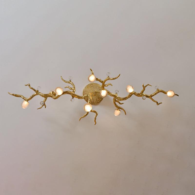 Modern Linear Glass Ball Branch Semi Flush Chandelier - Richardrider