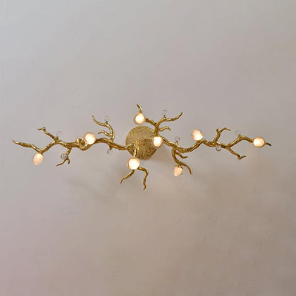 Modern Linear Glass Ball Branch Semi Flush Chandelier - Richardrider
