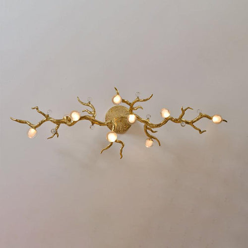 Modern Linear Glass Ball Branch Semi Flush Chandelier - Richardrider