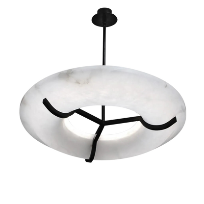 Glacera Modern Round Alabaster Dining Room Chandelier - Richardrider