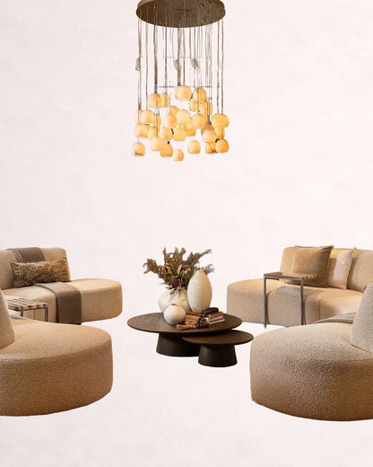 Arica Alabaster Round Chandelier