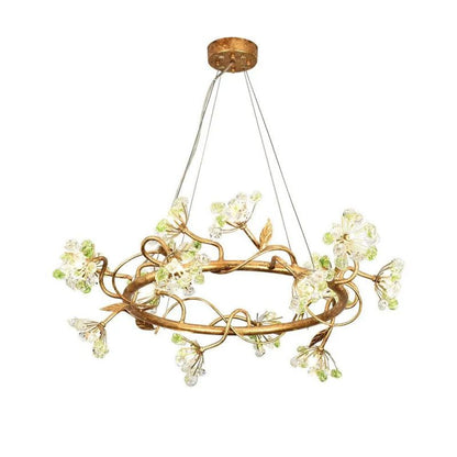 Modes Brass Ring Stone Flower Chandelier - Richardrider
