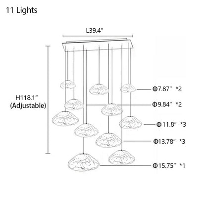 Extra Large Nordic Minimalist Glass Cloud Decorative Chandelier for Stairs/Living Room/High-ceiling Room