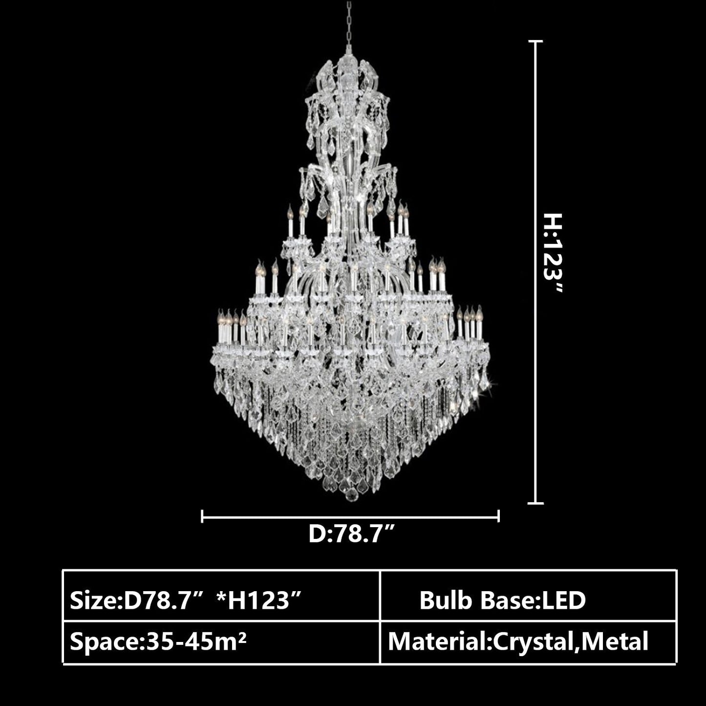 Oversized Luxury Traditional Gold/Chrome Candle Branch Crystal Chandelier for 2-story/Duplex Buildings - Richardrider