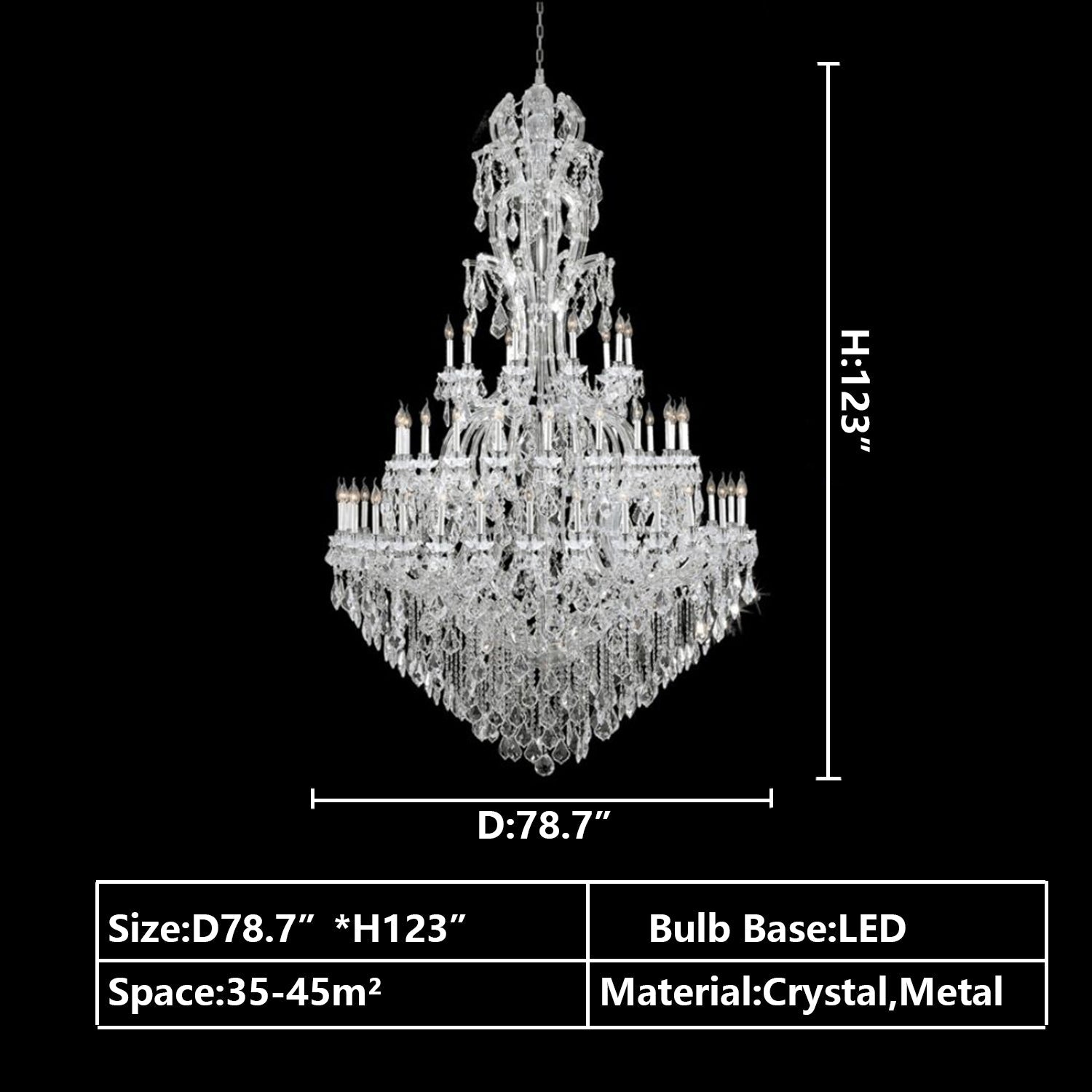 Oversized Luxury Traditional Gold/Chrome Candle Branch Crystal Chandelier for 2-story/Duplex Buildings - Richardrider