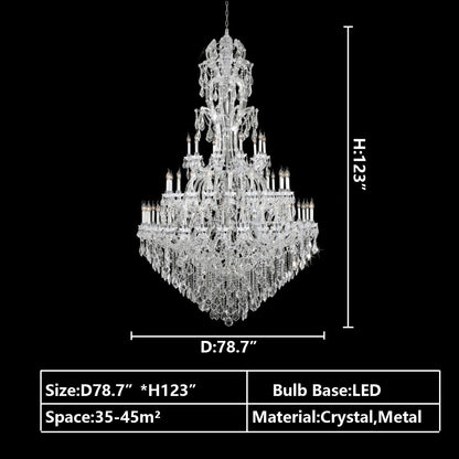 Oversized Luxury Traditional Gold/Chrome Candle Branch Crystal Chandelier for 2-story/Duplex Buildings - Richardrider