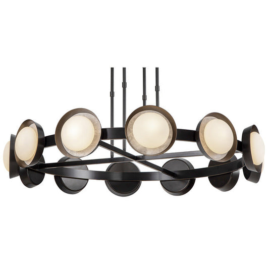 PrismFlow Alabaster Metal Chandelier