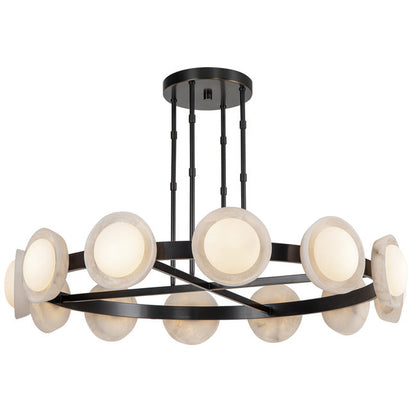 PrismFlow Alabaster Metal Chandelier