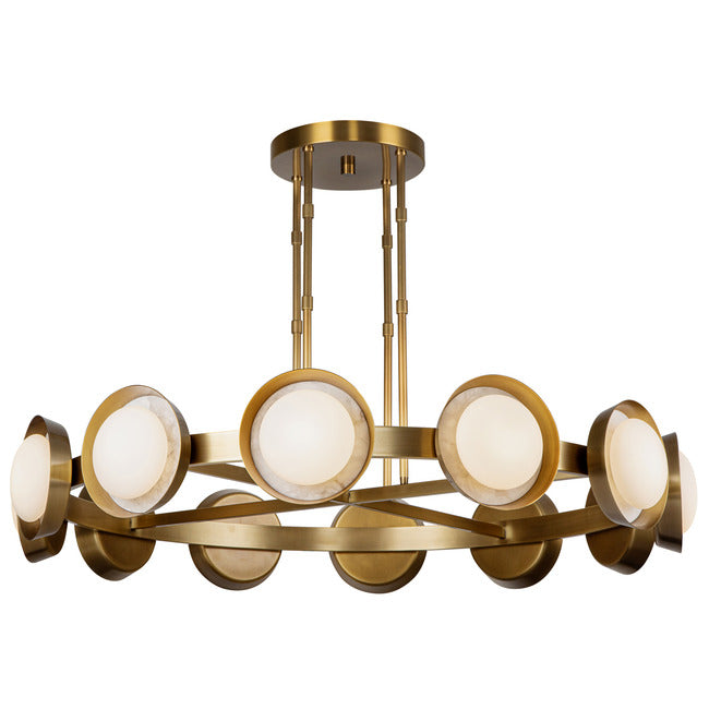 PrismFlow Alabaster Metal Chandelier