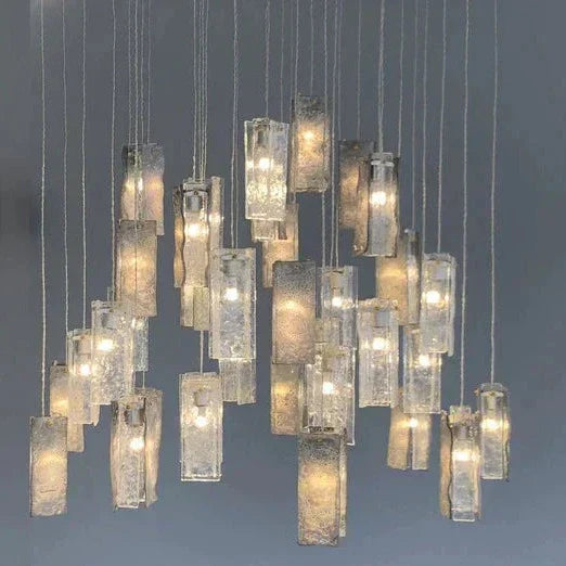 Art Design 1/25/60/84-Light Colorful Rectangle Cluster Glass Tile Pendant/Chandelier - Richardrider