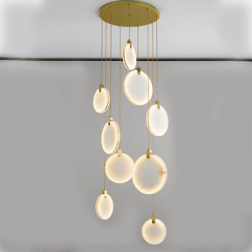 Queenie Alabaster Drop Long Round Chandelier - Richardrider