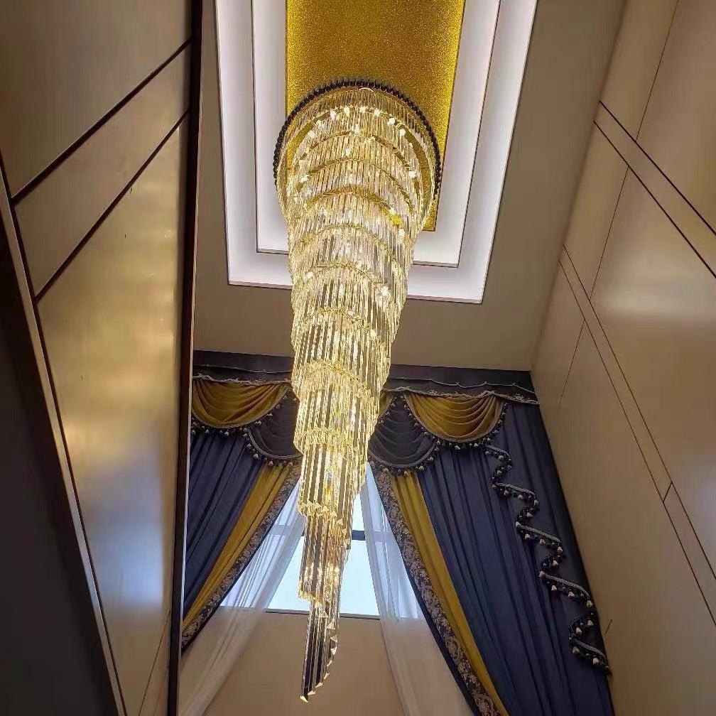 Spiral Crystal Chandelier For Foyer/ Staircase - Richardrider