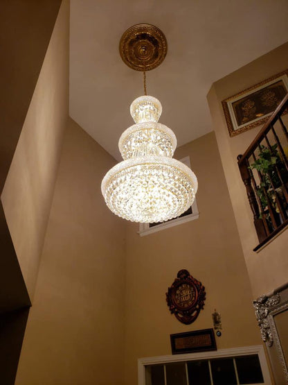 Luxury French Empire Chandelier for Villa Hall Ceiling Three-layers Crystal Light for Hotel Lobby - Richardrider