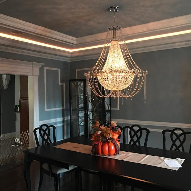 Italian Style K9 Crystal Chandelier For Small Living Room Princess Pendant Light For Girl's Bedroom/ Dining Room Table