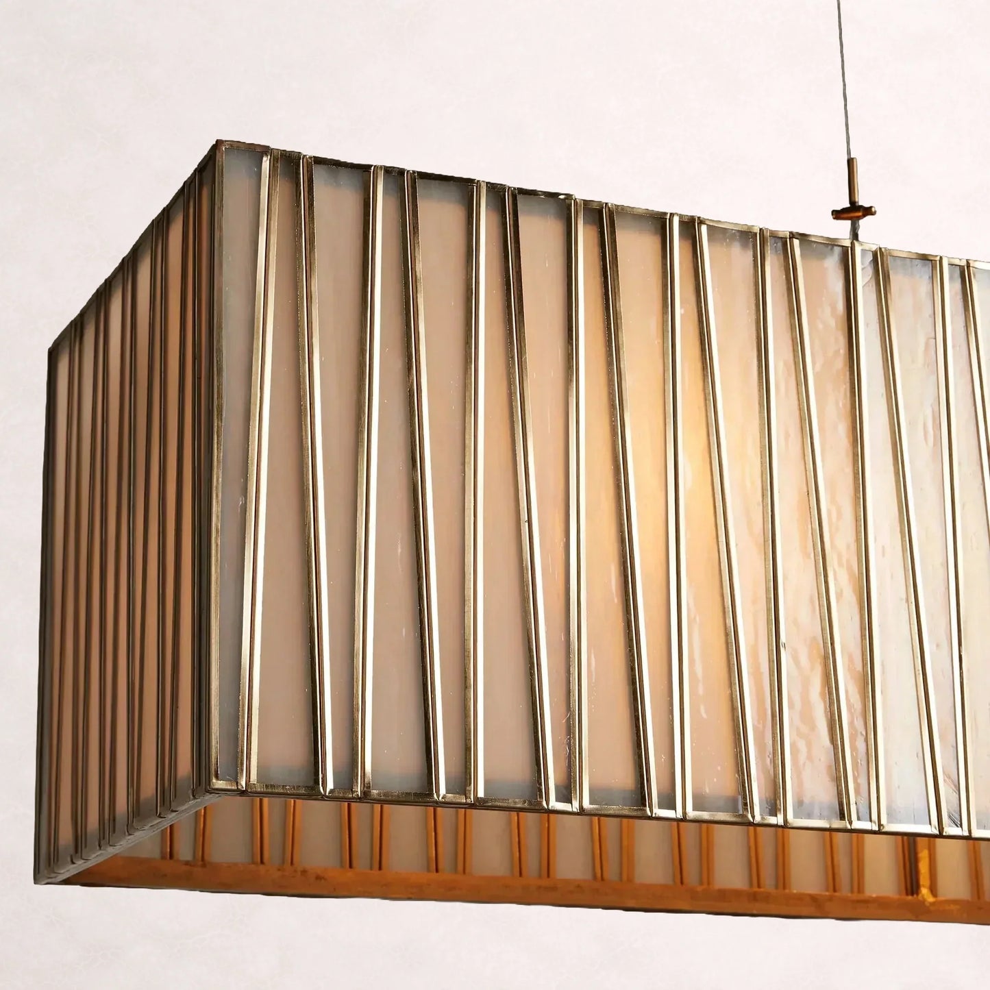 Art Glass Jeunet Rectangular Chandelier
