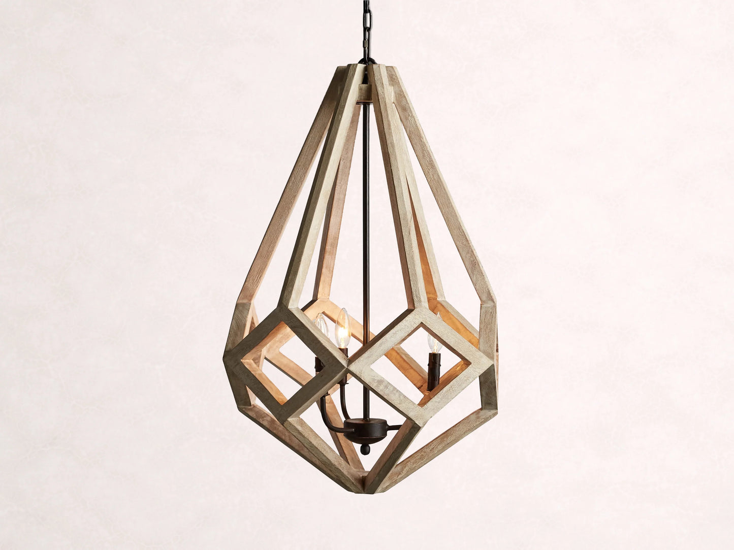Wooden Prism Chandelier in Natural