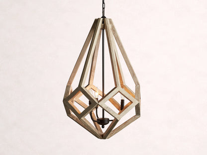 Wooden Prism Chandelier in Natural